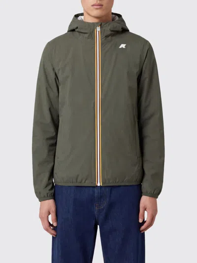 K-way Reversible Hooded Windbreaker In Recycled Nylon In Green