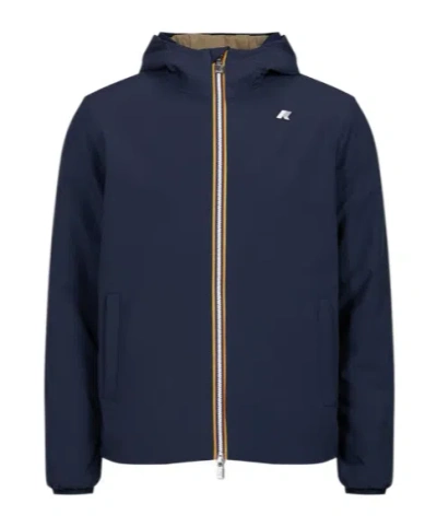 K-way Reversible Logo-print Cotton Jacket In Blue