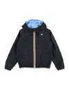 K-way Reversible Mini Jacket With Double-face Design In Black/light Blue