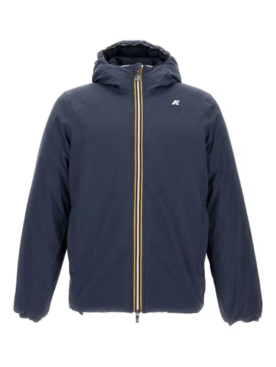 K-way Reversible Padded Jacket With Classic Hood In Blue