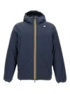 K-way Reversible Padded Jacket With Classic Hood In Blue