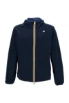 K-way Reversible Short Jacket In Blue Cotton Interlock In Multi