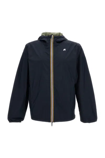 K-way Reversible Short Jacket With Breathable Design In Blue
