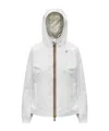 K-way Hooded Packable Jacket Adjustable Drawstring Hood In White