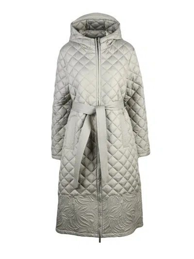 K-way Sage Green Quilted Polyester Down Jacket In Gray