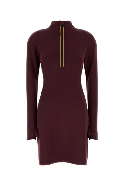 K-way Scuba Mini Mini Dress In Burgundy