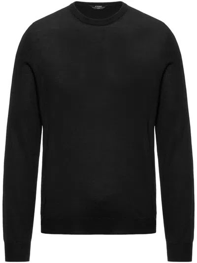 K-way Sebastien Tailored Knit Wool-blend Crewneck Sweater In Black