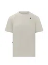 K-way Beige Solid Crew Neck T-shirt In Gray
