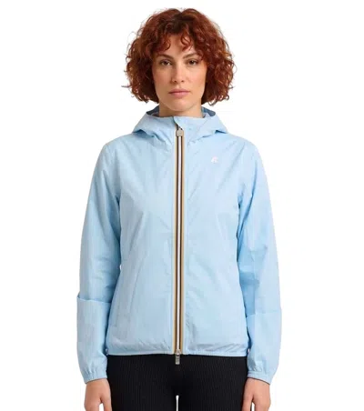 K-way Sky Blue Solid Hood Jacket