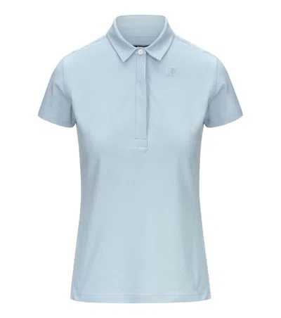 K-way Sky Blue Solid Shirt Collar Polo