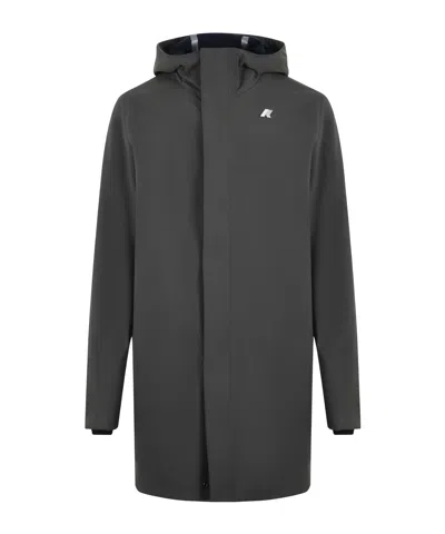 K-way Slim Fit Hooded Coat In Gray