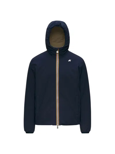 K-way Slim Fit Reversible Jacket With Waterproof Technology In Blue