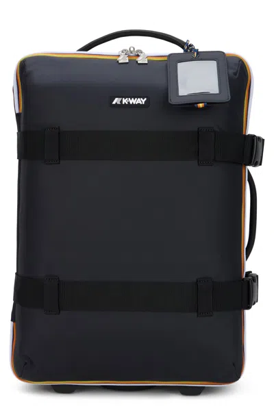 K-way Small Blossac Wheeled Strap-detail Cabin Suitcase In Blue