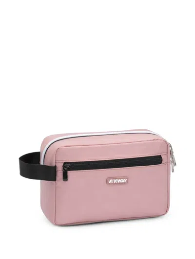 K-way Small Dèmu Logo-patch Travel Bag In Pink