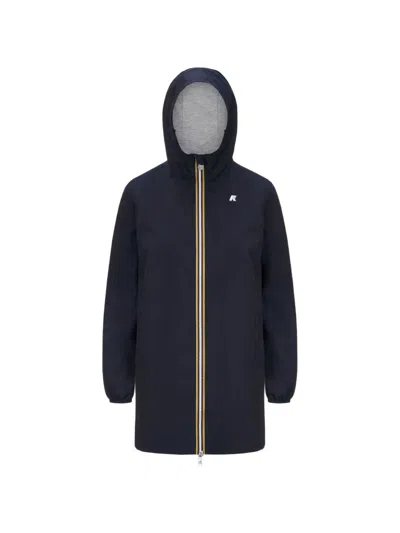 K-way Sophie Hooded Coat In Blue