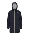 K-way Le Vrai 4.0 Claudette Logo-patch Hooded Jacket In Blue