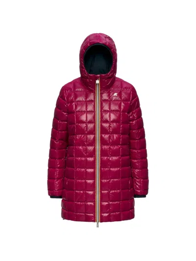 K-way Sophie Quilted Reversible Coat In Red