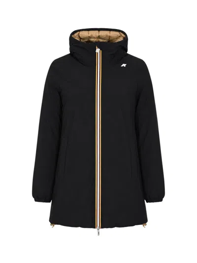 K-way Sophie St Thermo Double Reversible Hooded Down Jacket In Black