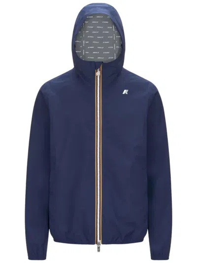 K-way Stretch Dot Jacket In Blue