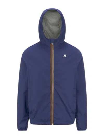K-way Stretch Nylon Jacket In Blue