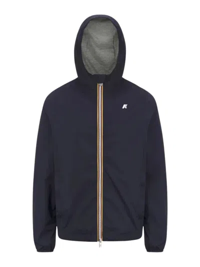 K-way Stretch Nylon Jacket In Blue