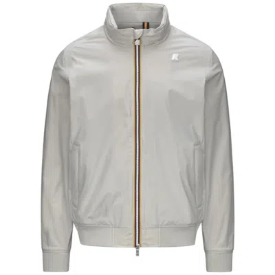 K-way Stretch Nylon Jacket For Men With Hidden Hood In White