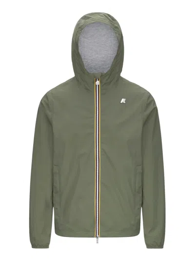 K-way Stretch Nylon Jacket In Green