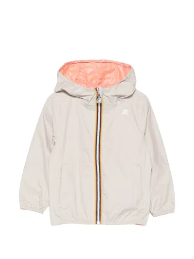 K-way Kids' Stripe Hooded Jacket In Neutral
