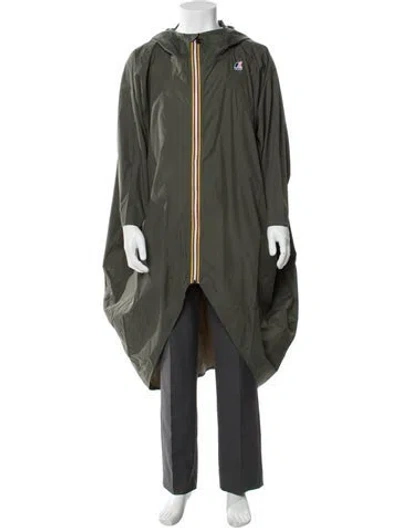 Pre-owned K-way Striped Parka In Green