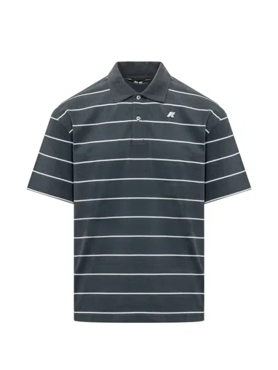 K-way Striped Polo Shirt In Blue