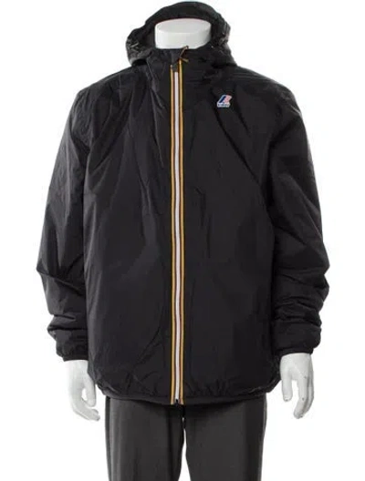 Pre-owned K-way Striped Windbreaker W/ Tags In Black