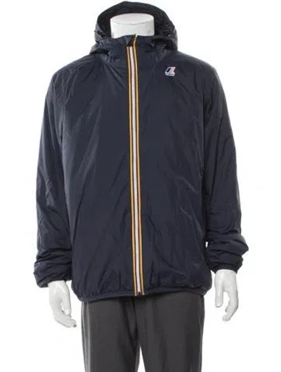 Pre-owned K-way Striped Windbreaker W/ Tags In Blue