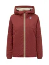K-way Stylish Jacket With Hood And Sherpa Lining In Pink