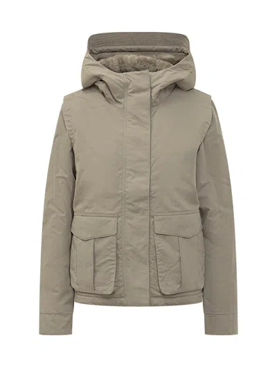 K-way Stylish Jacket With Hood In Green Oak