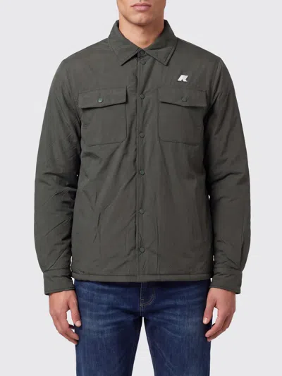 K-way Olive Green Umbert Nylon Jacket In Black