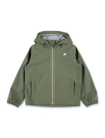 K-way The Mini Waterproof Jacket For Active Boys In Green