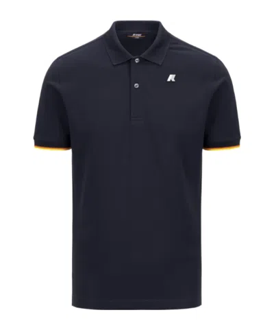 K-way Tipped Trim Polo Shirt In Black