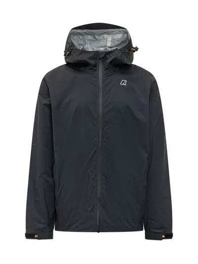 K-way Travel-ready Jacket With Hood In Blue Depth