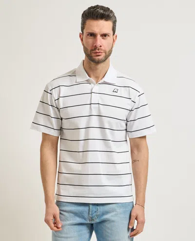 K-way Valar Slim-fit Striped Polo Shirt In Metallic
