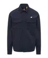 K-way Blue Umbert Stretch Buttoned Overshirt In Blue