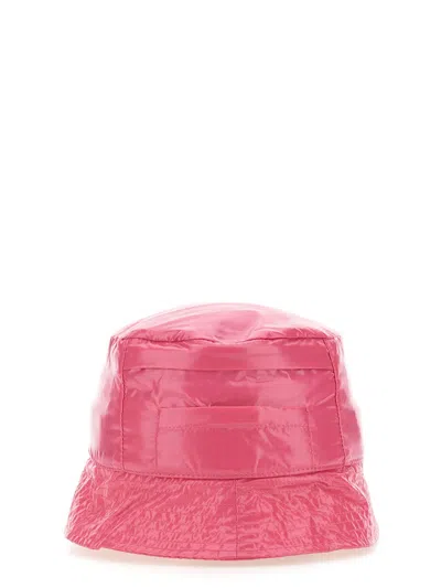 K-way Unisex Bucket Hat With Hard Visor And Pouch Pocket In Pink