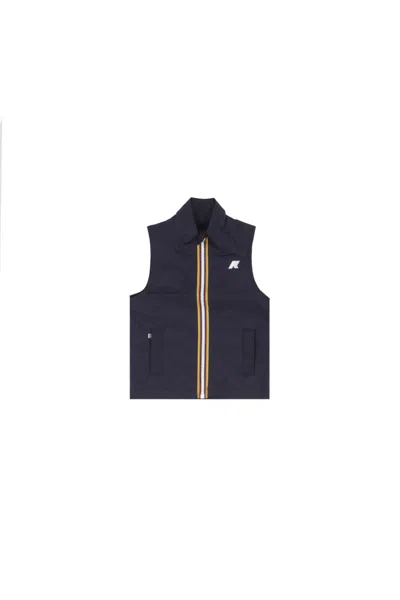 Kway Kids'  Unisex Junior Gilet K41336w K89# P. Valen Stretch Nylon Blue Depth