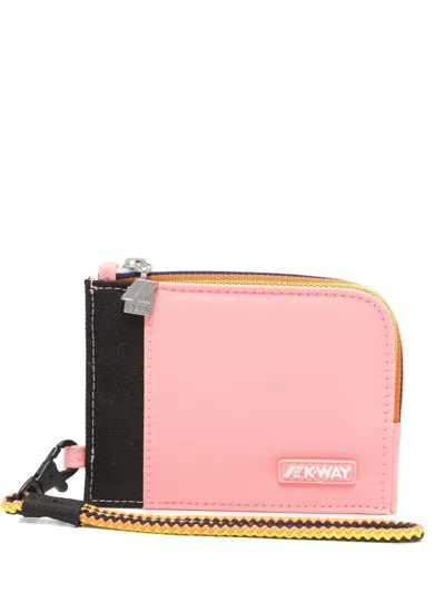 K-way Villebonne Logo-patch Wallet In Pink