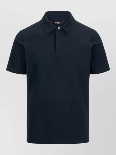 K-way Vincelle Cotton Polo Collar Short Sleeves In Blue
