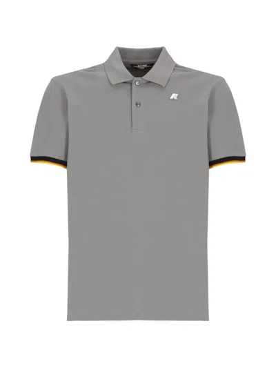 K-way Vincent Logo-patch Striped-trim Shirt In Gray