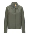 K-way Waterproof Collared Jacket In Green