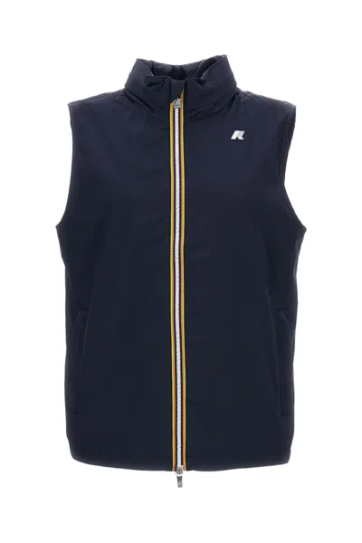 K-way Waterproof Stretch Nylon Vest In Blue