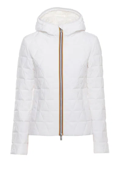 K-way White Lil Diamond Quilted Jacket