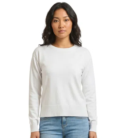 K-way White Solid Crew Neck Sweater