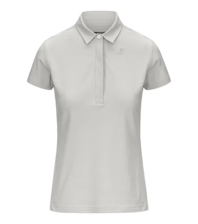 K-way White Solid Shirt Collar Polo